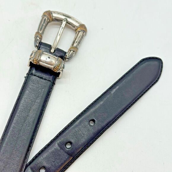 Vintage 90's Fossil Western Belt Women's M Black Genuine Leather cowgirlcore - Picture 6 of 14